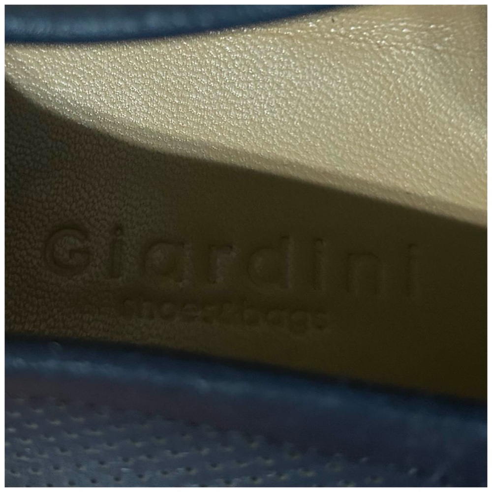 Giardini • Men’s Navy Leather Perforated Penny Loafers • Dress / Casual Shoes - Picture 3 of 4